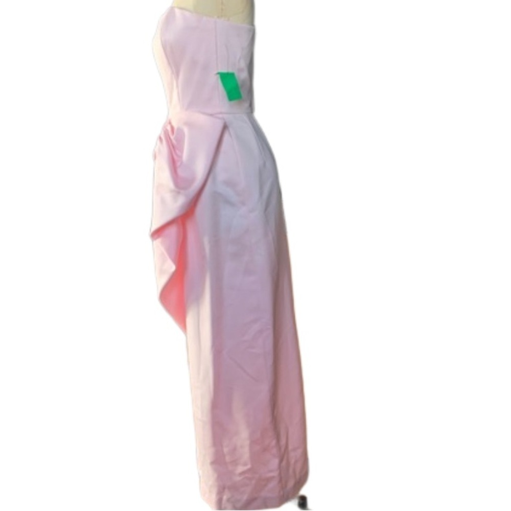 Victor Costa Women's Pink Satin Size 8 Strapless With Waist Bow Dress Vintage - Picture 3 of 12